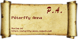 Péterffy Anna névjegykártya