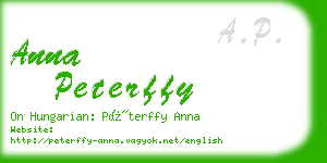 anna peterffy business card